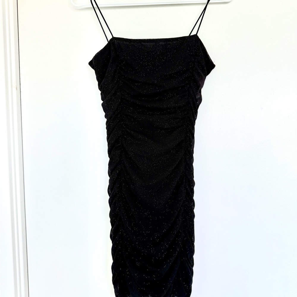 Black Spaghetti Strap Bodycon Dress for Cocktail